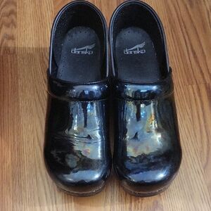 Dansko Shiny Black Clog Shoes